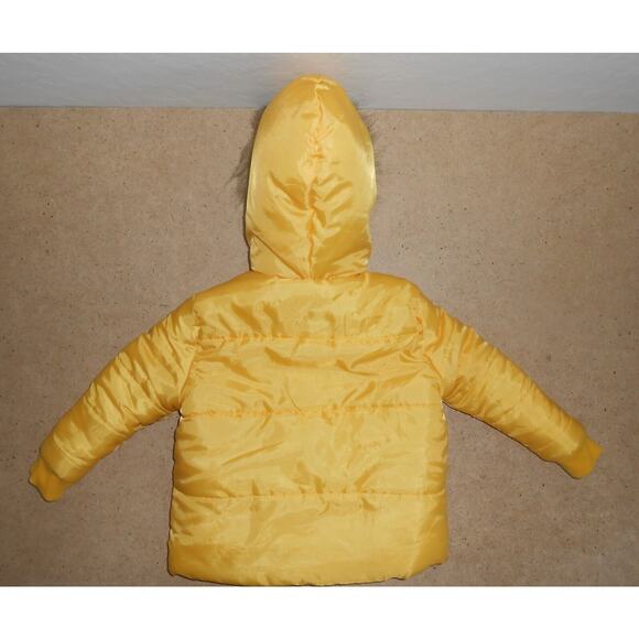 7 For All Mankind Toddlers Yellow Full Zip Hooded Jacket Size 24M Sherpa Lining - Picture 7 of 8